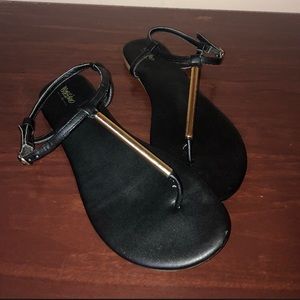 Mossimo Gold & Black Sandals